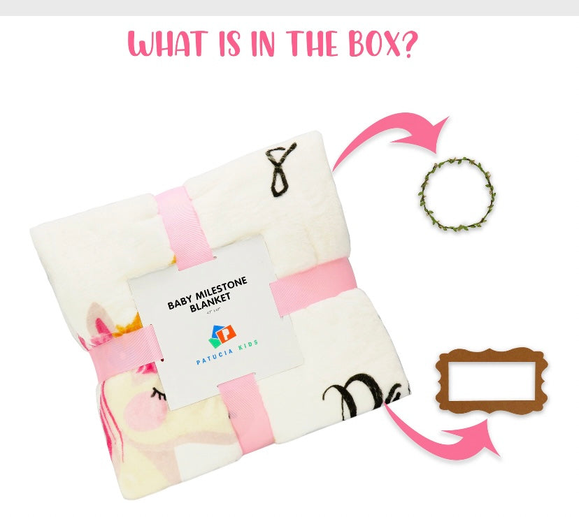The most precious moments Monthly Milestone Blanket | Unicorn (47 x 47 Inch) - Patucia