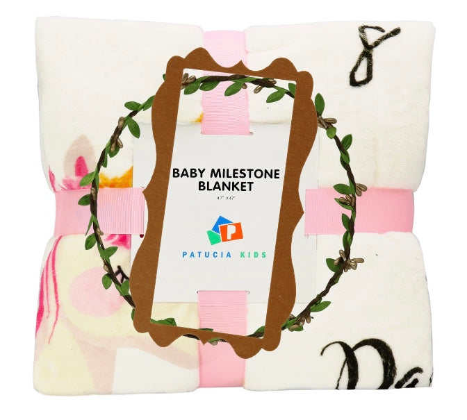 Unicorn Monthly Milestone Blanket | Unicorn (47 x 47 Inch) - Patucia