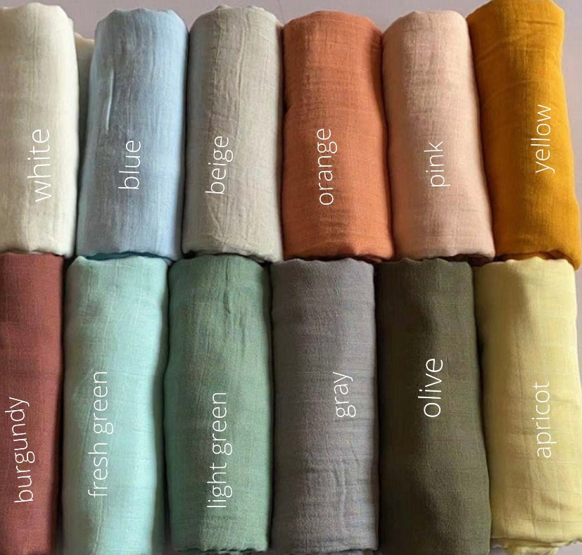Choose Any 3pc Muslin Swaddle Blanket, 47" x 47" - Patucia