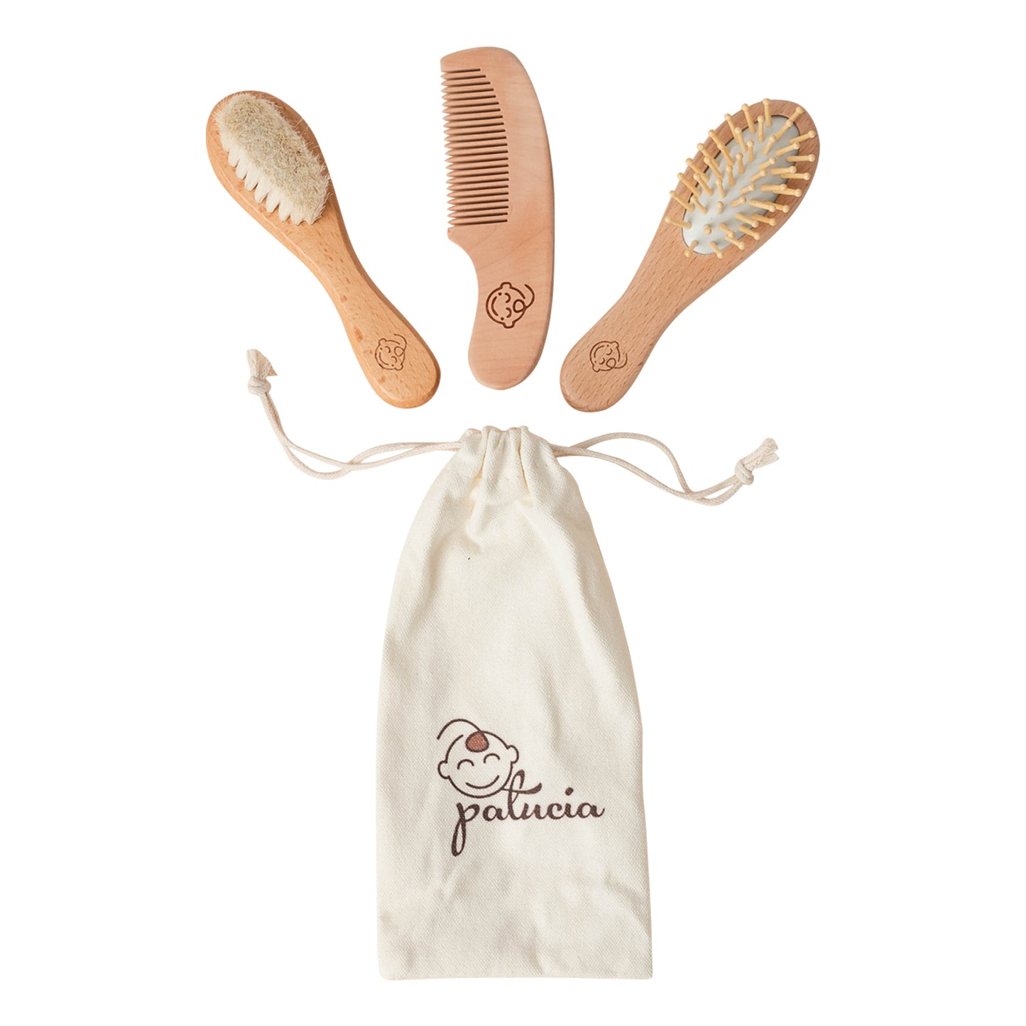 Patucia Infant Hair Brush  and Comb Set For Newborns and Toddlers - Patucia